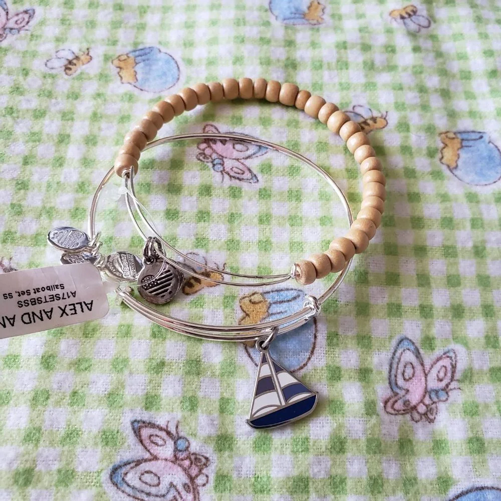 New ⛵️ Alex & Ani Sailboat Set Charm ⛵️ 767